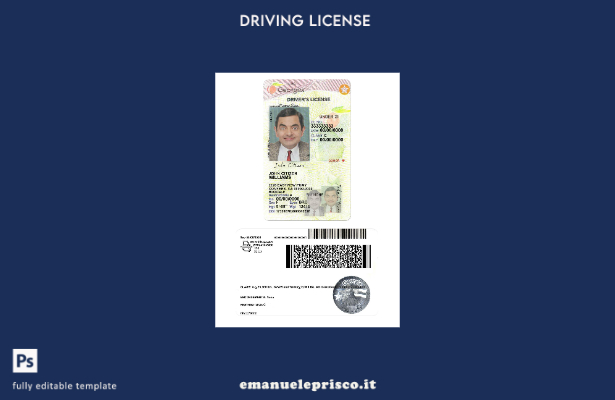 verified style Patente di guida USA Georgia stile verificato secondo il modello template